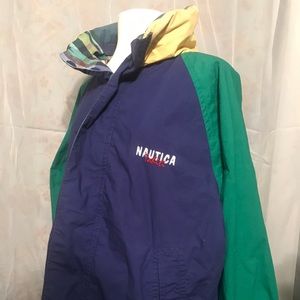 Vintage Nautica Plaid Windbreaker Jacket